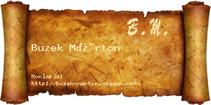 Buzek Márton névjegykártya
