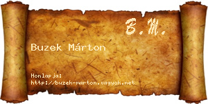 Buzek Márton névjegykártya